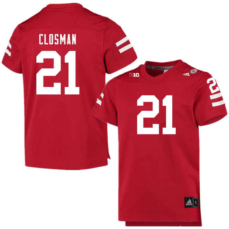 Men #21 Blake Closman Nebraska Cornhuskers College Football Jerseys Sale-Scarlet